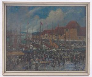 LAWSON George Anderson 1832-1904,busy harbour scene and fish market,Burstow and Hewett GB 2017-08-02
