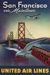 LAWSON William 1893,SAN FRANCISCO VIA MAINLINER / UNITED AIR LINES,1953,Swann Galleries 2021-11-23