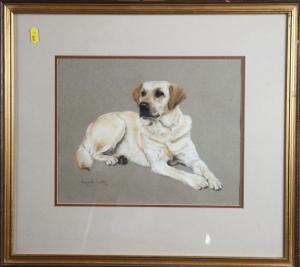LAWTON Marigold,Portrait of "Wellington" a golden Labrador,1987,Jones and Jacob GB 2016-09-14