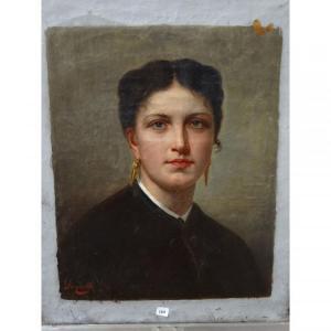 LAYRAUD Joseph Fortuné 1834-1912,Portrait de femme,Herbette FR 2020-06-27