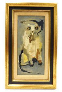 LAYTON MARGARET 1900-1900,Calico cat on gray background,Winter Associates US 2016-06-27