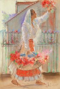 Lazar Ghelman 1887-1976,Flower Girl,Artmark RO 2024-04-15