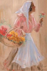 Lazar Ghelman 1887-1976,Flower Girl,Artmark RO 2023-07-12