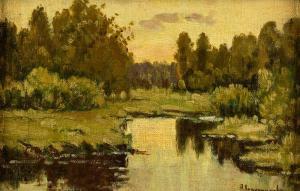 LAZHECHNIKOV Alexander Ivanovich 1870-1944,Evening Reflections,Shapiro Auctions US 2019-11-03