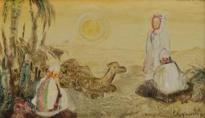 LAZINOVSKÁ ELENA 1903-2000,Beduíni na ostrove – Džerba,1996,Soga SK 2016-03-15