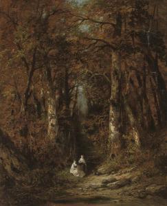 Le Bas Hugo,In the forest,1871,Christie's GB 2008-01-24