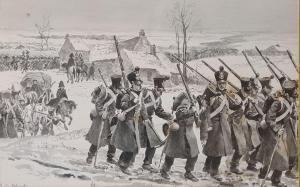 LE BLANT Julien 1851-1936,Soldats napoléoniens pendant la campagne de Russie,Rossini FR 2022-11-09