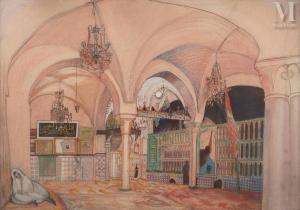 LE BLANT Julien 1851-1936,Un intérieur de mosquée,Millon & Associés FR 2023-06-16