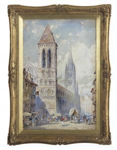 LE BOEUFF Pierre 1899-1920,Vezelay Abbey, France,New Orleans Auction US 2018-08-26