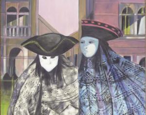 le boulzec 1900-1900,Deux personnages costumés au carnaval de Venise,Christie's GB 2006-11-16