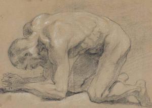 LE BOUTEUX Joseph Barthélémy 1744,A male nude on all fours,Christie's GB 2016-09-27