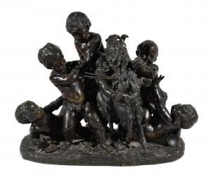 LE CARPENTIER Paul Claude Michel,Bacchic group of four putti and a goat,Dreweatts 2017-11-22
