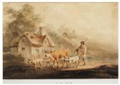 LE CAVE Peter 1769-1822,A farmer herding cattle in a rustic landscape sett,1802,Mallams 2019-02-27