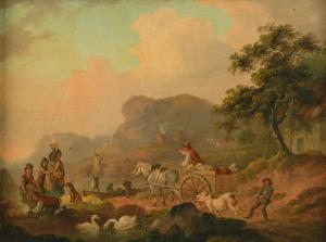 LE CAVE Peter 1769-1822,Figures and cattle near the water's edge in a,Bellmans Fine Art Auctioneers 2024-03-28