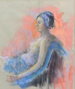 LE CLERC FOWLE Kathleen Sylvester,semi-nude woman sitting on a chair,Ewbank Auctions 2019-11-28