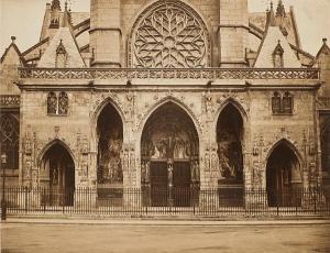 LE DIEN GRAY Eugène & LE Gustave,Portail de l'eglise St. Germain l'Auxerrois,1860,Bonhams 2009-03-24