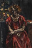 LE FAUCONNIER Henri 1881-1946,Junge Frau in Rot,Wendl DE 2017-10-26