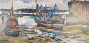 LE FORESTIER Rene 1903-1972,Barques au port,Ruellan FR 2022-09-03