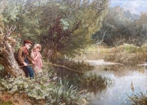 LE JEUNE Henry 1819-1904,Children Fishing,1887,David Duggleby Limited GB 2023-06-16