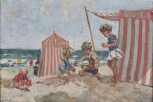 LE JEUNE James 1910-1983,Idyllic Days - Children Playing on a Beach,1931,Adams IE 2018-12-05