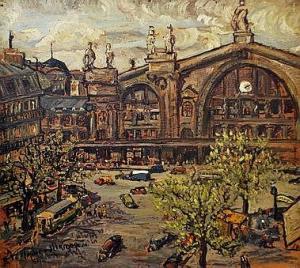 LE MASNE HIRIGOYEN Therese 1916-2000,The Northern Train Station in Pari,Inter-Art Budapest Auctions 2013-05-30