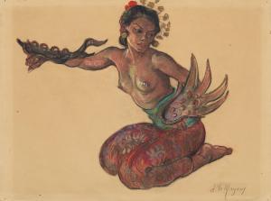 LE MAYEUR DE MERPRES Adrien Jean 1880-1958,Balinese dancer, Ni Pollock,Sotheby's GB 2023-10-06