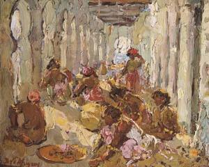 LE MAYEUR DE MERPRES Adrien Jean 1880-1958,Coffee pickers in Djibouti, Africa,Christie's 2002-10-27