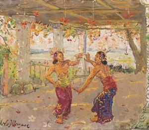 LE MAYEUR DE MERPRES Adrien Jean 1880-1958,Dancing Balinese women,Christie's GB 2002-10-27