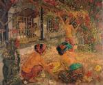LE MAYEUR DE MERPRES Adrien Jean 1880-1958,Three women in the garden and with one seated,Christie's 2000-04-02