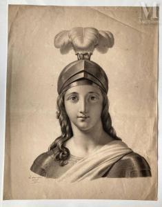 LE MIRE Charles,Portrait de femme casquée : Jeanne d\’Arc ?,1815,Millon & Associés 2023-03-17