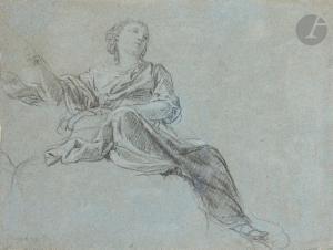 LE MOYNE Francois 1688-1737,Étude pour la figure d\’Amphitrite de l\’Apothéose,Ader FR 2023-03-20