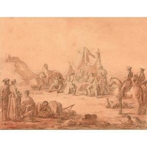 LE PAON Louis, Jean Baptiste 1736-1785,La halte militaire,Tajan FR 2021-06-22