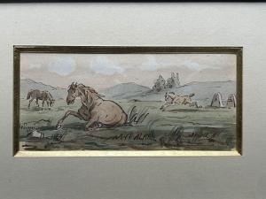 LE PIPPRE Septime Emeric M. 1833-1871,Les chevaux au pré,Bayeux Encheres FR 2023-12-10