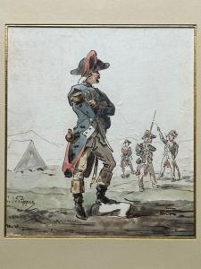 LE PIPPRE Septime Emeric M. 1833-1871,Soldat en observation,Bayeux Encheres FR 2023-12-10