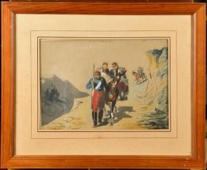 LE PIPPRE Septime Emeric M. 1833-1871,Zouaves à dos d'âne dans la montagne,Osenat FR 2024-04-07