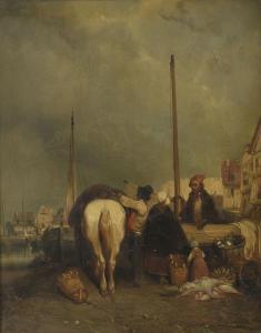 LE POITTEVIN Eugene Modeste E. 1806-1870,Le marché aux poissons,Etienne de Baecque FR 2023-12-01
