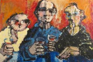 LE QUIDRE CJP,THREE MEN DRINKING WINE,Freeman US 2009-10-23
