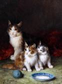 LE ROY Jules Gustave 1856-1921,Cat with kittens by a saucer of milk,Bonhams GB 2013-03-05