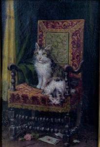 LE ROY Jules Gustave 1856-1921,Chats sur un fauteuil,Boisgirard - Antonini FR 2021-12-21