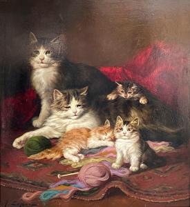 LE ROY Jules Gustave 1856-1921,Les chats,1909,Neret-Minet FR 2022-12-16