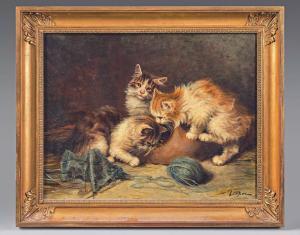 LE ROY Jules Gustave 1856-1921,Trois chatons à la pelote de laine,Beaussant-Lefèvre FR 2023-02-24