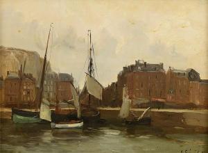 LE SENECHAL DE KERDREORET Gustave Edouard 1840-1920,Un port de Normandie,Artprecium FR 2015-06-19