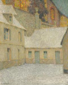 LE SIDANER Henri 1862-1939,La Maison sous l\’église, neige, Gerberoy,1931,Sotheby's GB 2024-03-07