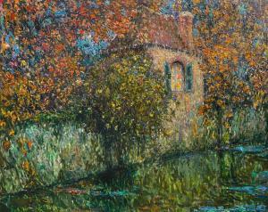 LE SIDANER Henri 1862-1939,Le Canal et le pavillon,1916,Sotheby's GB 2024-03-07