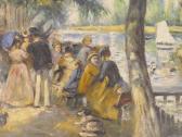 Le Sironi E,figures socialising on a riverbank,Crow's Auction Gallery GB 2018-01-17