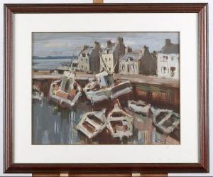 LE TOULLEC Jean Louis 1908-1999,Petit port breton à marée basse,Adjug'art FR 2021-07-18