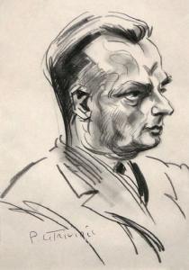 LE TRIVIDIC Pierre 1898-1960,Portrait d'homme, scène d'audience,Boisgirard & Associés FR 2012-04-04