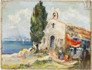LE TROPÉZIEN Salomon 1900-1900,Vue d'une église,20th century,Millon & Associés FR 2024-02-15