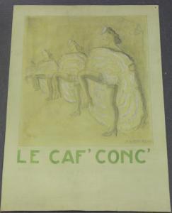 Le Verrier Jean Paul 1922-1996,'Le Caf' Conc' (Design for a Poster),1945,Tooveys Auction 2018-12-28
