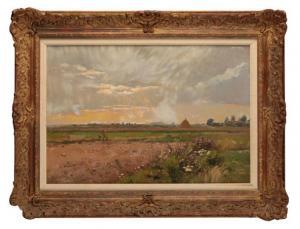 LE VILAIN Ernest Auguste 1834-1916,Coucher de soleil sur la prairie,Duke & Son GB 2022-06-30